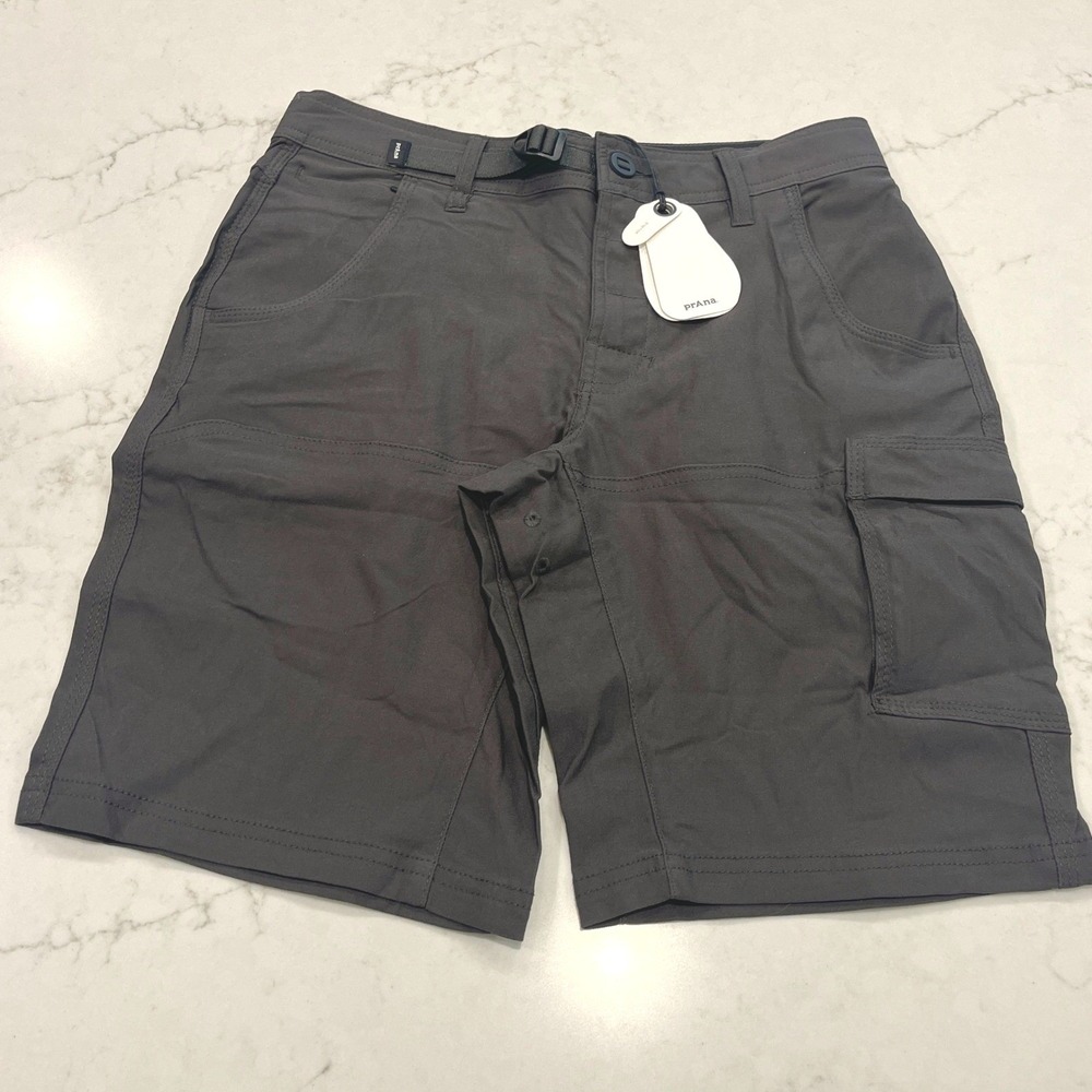 Prana NEW Mens 28 x 10" Stretch Zion Short II Dark Iron Gray Hiking Outdoor